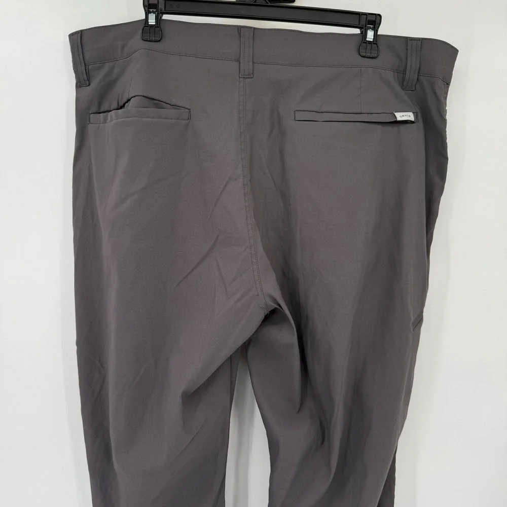 Orvis Pants Mens 40x34 Grey Tech Performance Hiking Outdoor Stretch Straight Leg